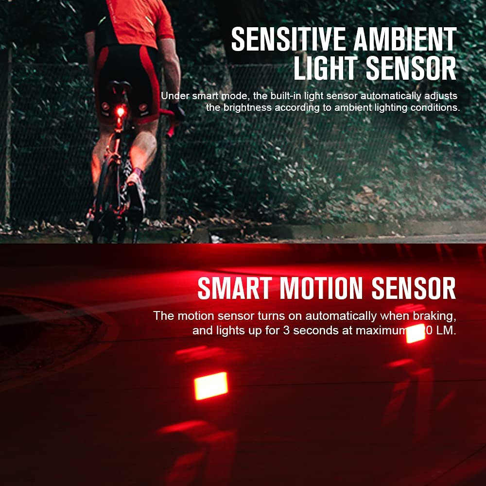 Olight RN 120 R&uuml;cklicht bei einer Nachtfahrt mit Sensorfunktion
