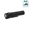 Olight Black Baton 4 Pro Premium Edition Flashlight Side View with Green Button and Textured Body for Everyday Carry