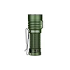 Olight green tactical flashlight with pocket clip and textured grip