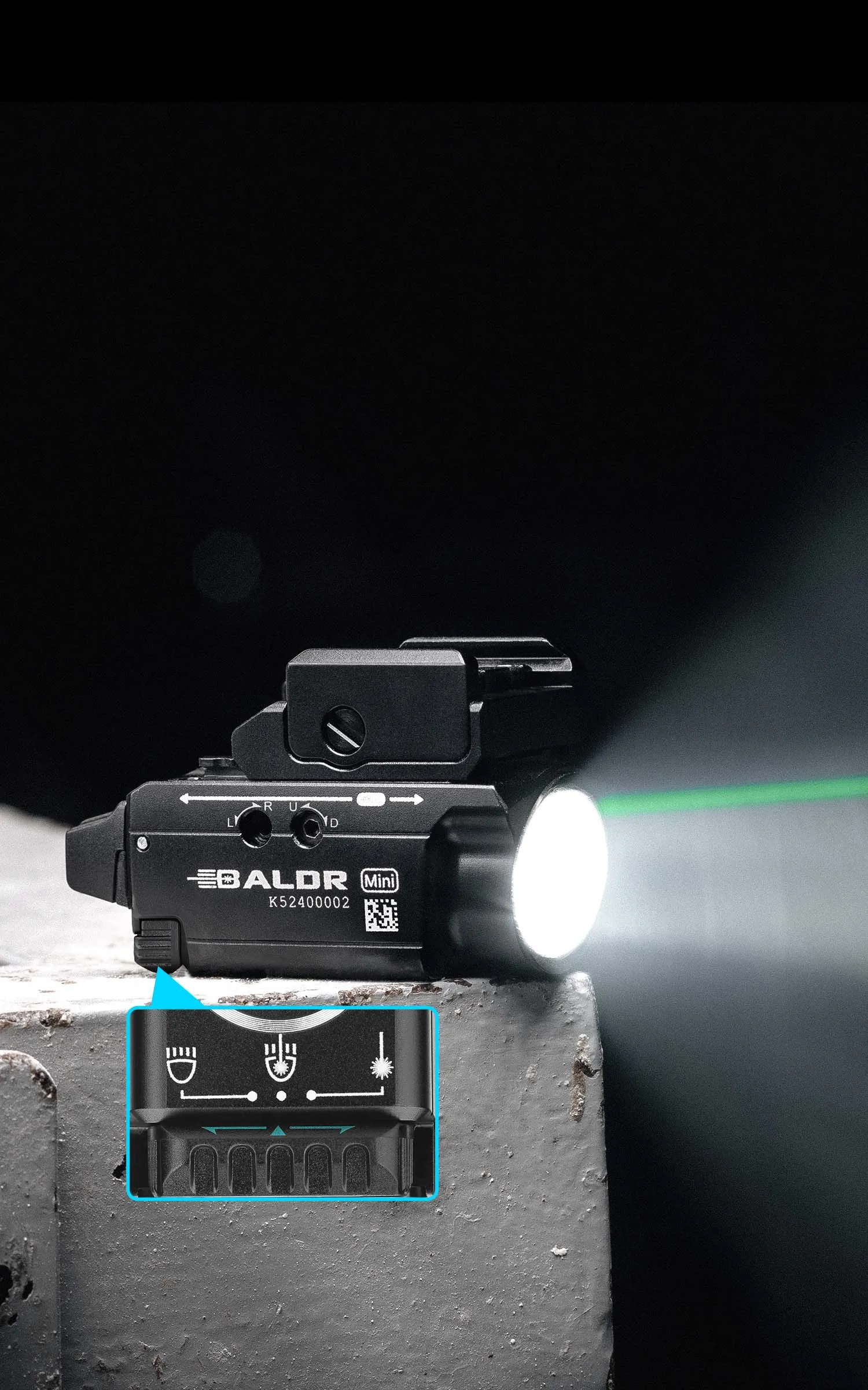 OLIGHT【ALDR-BK】 Olight Baldr Mini Powerful Green Laser Light - Olight UK