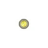 Bright yellow LED flashlight bulb with gray metal bezel.