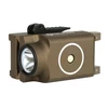 Desert tan tactical weapon light with white light and red laser