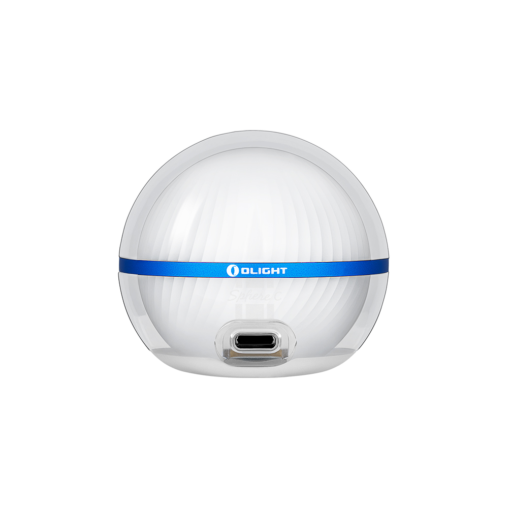 Olight Sphere Olantern camping light, 360-degree illumination, magnetic charging, white and blue spherical lantern