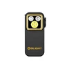 Olight Black and Gold Oclip Pro Front View with Keychain Hook for Everyday Carry and Emergency Lighting