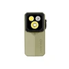 Olight flat olive green EDC flashlight featuring triple LED optics with spotlight floodlight and red light modes
