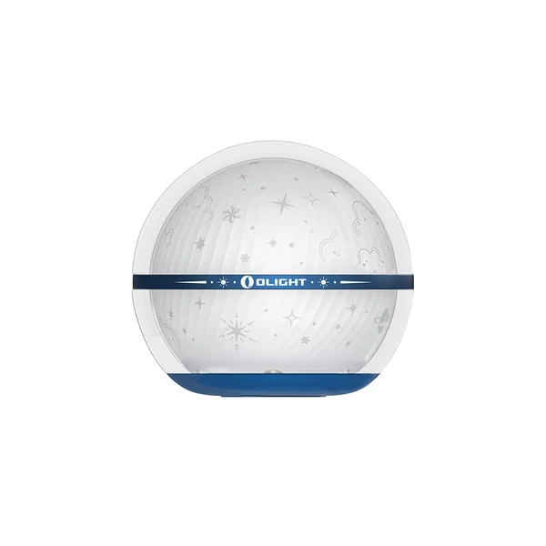Olight white spherical night light projector, stars, clouds, snowflakes.