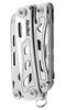 NexTool folded stainless steel pocket multi-tool with hollow design and key ring on black background