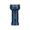 Olight Marauder 2 powerful blue rechargeable LED flashlight with rotary switch knob on white background