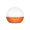 Olight Obulb Pro orange spherical rechargeable LED light with white dome on plain background
