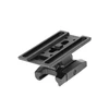 Black rifle scope optic mount adapter on white background