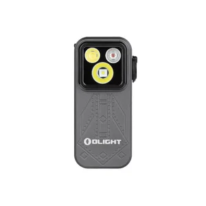 Olight Dark Gray OCLIP PRO multi-light clip light, front view with textured body for hands-free work.