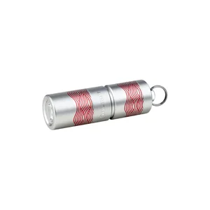 Olight Silver I1R 2 Pro EOS Keychain Flashlight with Red Wavy Pattern for Everyday Carry