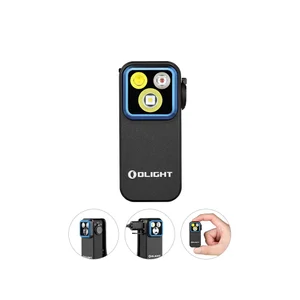 Olight Black OCLIP PRO Clip Light Front View with Multi-Mode LEDs for Hands-Free Task Lighting