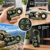 GoBiggeR green fidget toy shown in four scenarios: hand held, desk stress relief, outdoor carry, and collectible display.