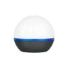 Olight Obulb spherical LED lantern with white dome, blue accent ring, and black magnetic base isolated on white background
