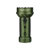 Olight Marauder Mini powerful green LED flashlight with rotary switch knob and toggle switch on white background