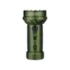 Olight green high-performance LED flashlight with rotary switch dial isolated on white background