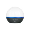 Olight Obulb Pro spherical rechargeable LED lantern with a white dome, blue accent ring, and black magnetic base.