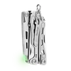 Nextool F12 folded pocket multi-tool with pocket clip and green luminous bead accent on black background