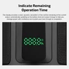 Green digital LED screen showing dynamic remaining operation time in hours on a black textured device.