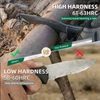 Comparison of high hardness 61-63HRC outdoor knife cutting wood versus a low hardness 58-60HRC knife.