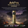 Olight ArkPro Wasteland Relic Halloween Flashlight standing in a spooky graveyard with pumpkins and bats for EDC outdoor use