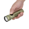 Olight OD Green Seeker Ultra Flashlight Handheld Side View with Textured Grip and Rotary Switch for Outdoor Search and Rescue