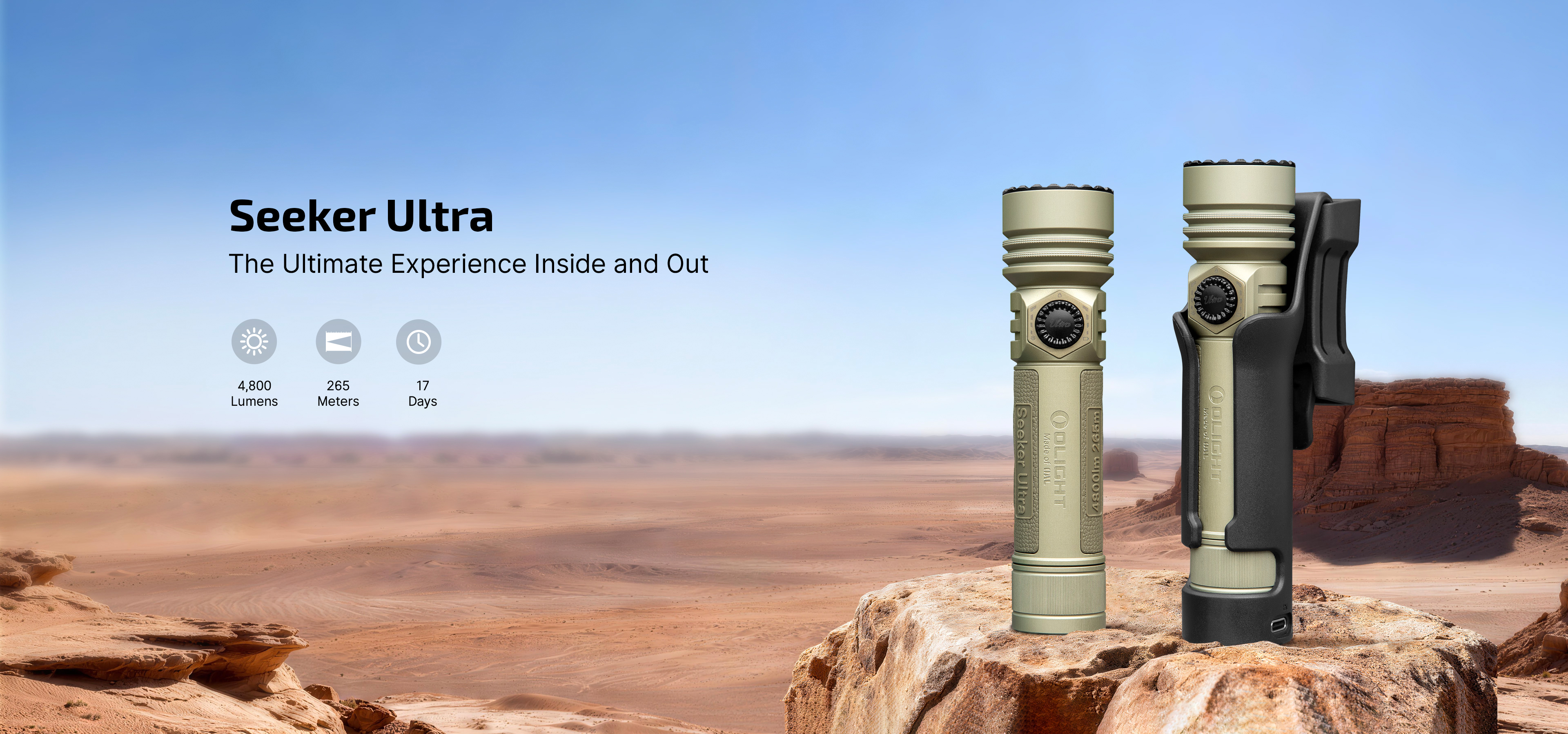 Seeker Ultra High Power Torch 4800LM Olive Green Flashlight