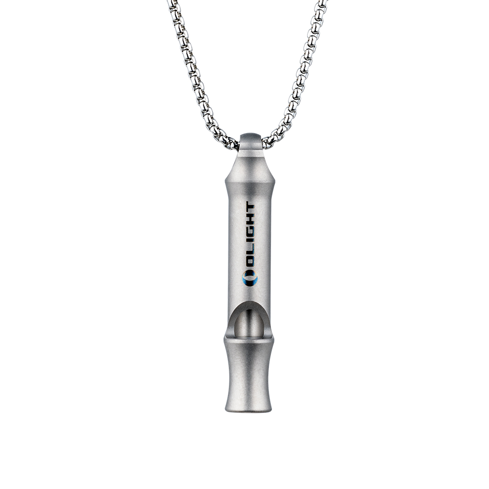 Olight OW1 titanium alloy survival whistle with chain, outdoor emergency signaling device, camping hiking gear