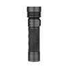 Olight Black Seeker 4 Pro Flashlight Vertical View with Textured Silicone Grip for Outdoor Search and Rescue