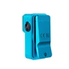 Blue Olight Oclip 2 Pro pocket clip-on light with dial switch and textured clip isolated on white background