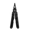 Black stainless steel multi-tool pliers with HX OUTDOORS logo isolated on white background