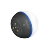Olight Obulb Pro magnetic charging port and base view of the black and white spherical LED light.