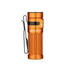 Olight Orange Baton 4 Premium Edition flashlight with textured body and pocket clip for everyday carry
