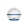 White Sphere C projector with starry sky, clouds, and sun design, blue base and trim, USB-C port, front view
