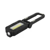 Foldable work light with magnetic base, LED flashlight, USB rechargeable, black, for auto repair