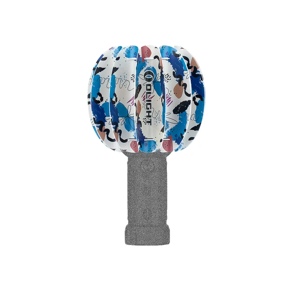 Olight flashlight diffuser, blue and white artistic abstract pattern, for camping or outdoor lighting, portable light accessory