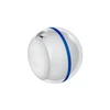 Portable humidifier, white and clear globe with blue stripe, USB-powered, for home and travel, close-up