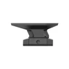Matte black low profile optic riser mount isolated on a white background