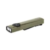 Olight Arkfeld Ultra Olive Green flashlight with dual light sources and pocket clip for everyday carry