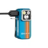 Olight Blue Oclip Pro with orange stripes, charging, triple LED and integrated clip for versatile work and EDC.