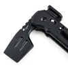 HX Outdoors DC53 black folding tactical pocket knife close-up showing textured handle and blade mechanics