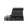 Olight Osight matte black red dot sight side view showing elevation and windage adjustment dials on white background