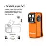 Olight Orange OCLIP PRO Clip Light Side View showing Lockout/Unlock feature for safe, hands-free lighting.