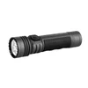 Olight Black Seeker 4 Pro Flashlight Perspective View with Textured Grip and Rotary Switch for Outdoor Search and Rescue