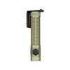 Olight Army Green Baton 4 Pro Premium Edition Flashlight Side View with Charging Dock for Everyday Carry