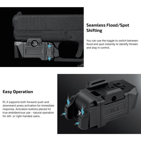 PL X Tactical Weapon Light 1200 Lumens Dual Beam Rechargeable