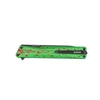 Green pocket knife with red splatters and black clip, Oknife branding