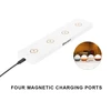 Olight charging dock with four magnetic ports, white, black cable, four spherical lights charging