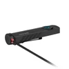 Olight Black ArkPro Lite Penlight charging with cable connected to red indicator light.